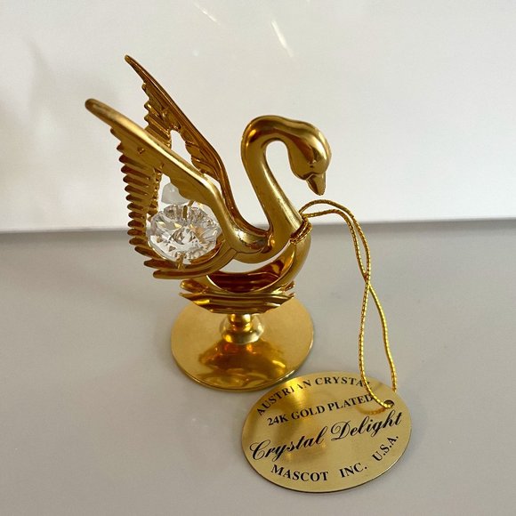 Crystal Delight Austrian Swan 24K Gold Plated - Picture 1 of 6